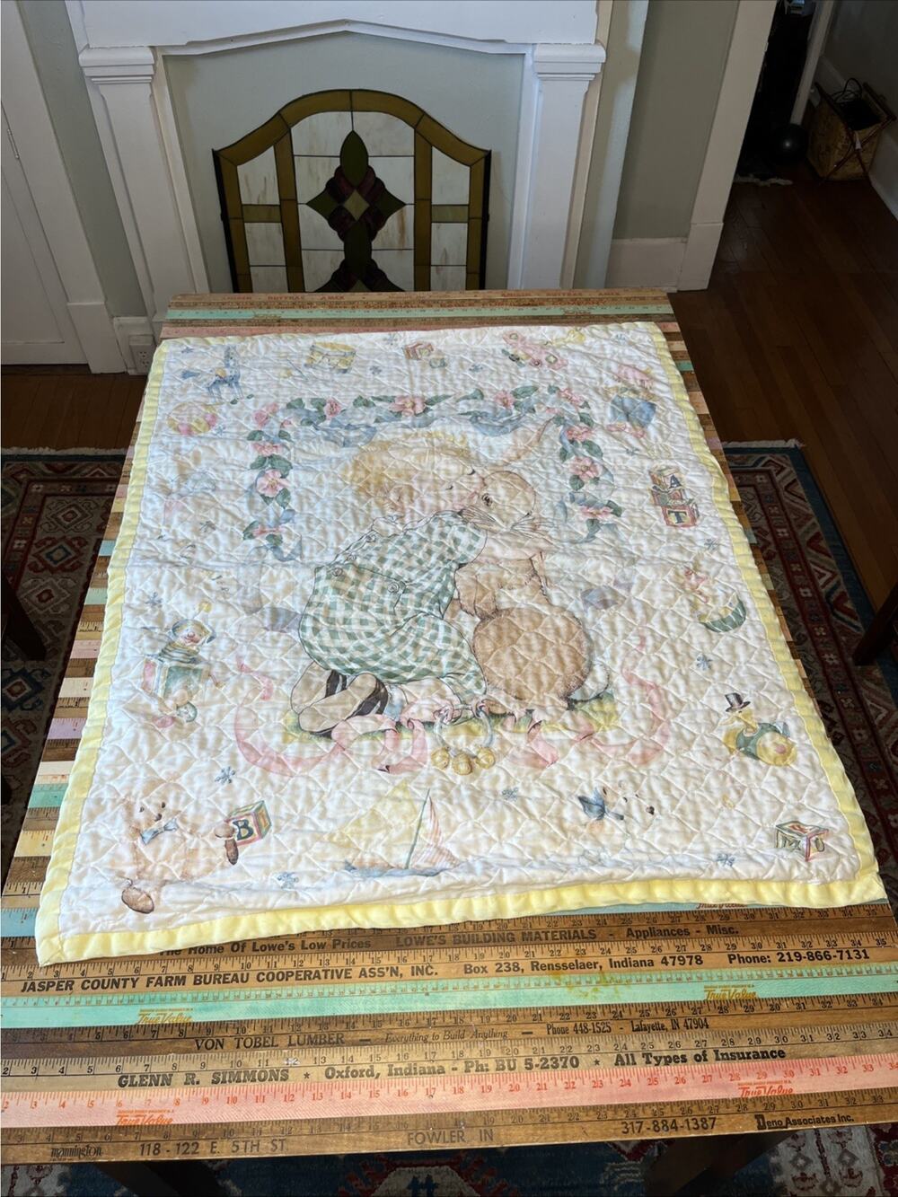 Vintage Daisy Kingdom Bessie Pease Gutmann Baby Girl Bunny Quilt 1997